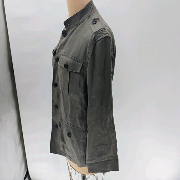 Zara 100% linen Military Officer Fully Lined Jacket - Picture 5 of 12